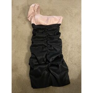 HALEY LOGAN BY ADRIANNA PAPELL ONE‎ SHOULDER RUCHED DRESS SIZE S